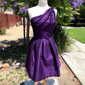 Alfred Sung Purple 1 Shoulder Cocktail Dress Sz 6